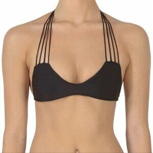 💙Mikoh Banyans Bikini Top Multi Strap Night Black Womens Size Small Swimwear